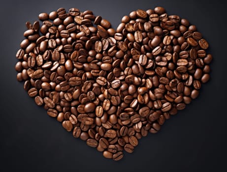 heart shaped coffee beans made out of beans.