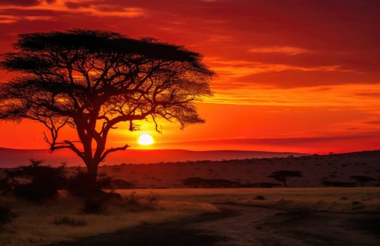 the sunrise, sunset in kenya.