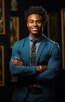 a smiling business executive in a suit.