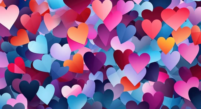 hearts are scattered together all over the place.