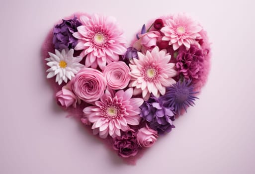 heart shaped with flowers.