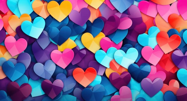 many colorful hearts are.