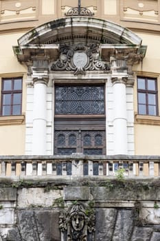 Rijeka, Croatia - September 23, 2023: Facade of Municipal Court of Rijeka (Opcinski sud Rijeka), Art Nouveau style building