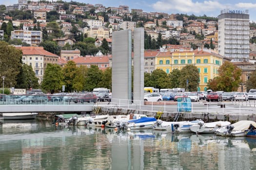 Rijeka, Croatia - September 23, 2023: Monument to fallen at the end of Bridge of Croatian Defenders from the Homeland War