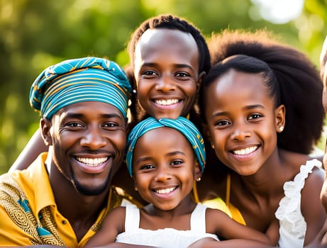 Portraits of the happy African family