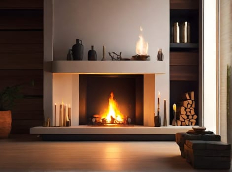View of the fireplace at home