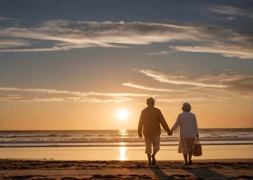Elderly couple at the beach