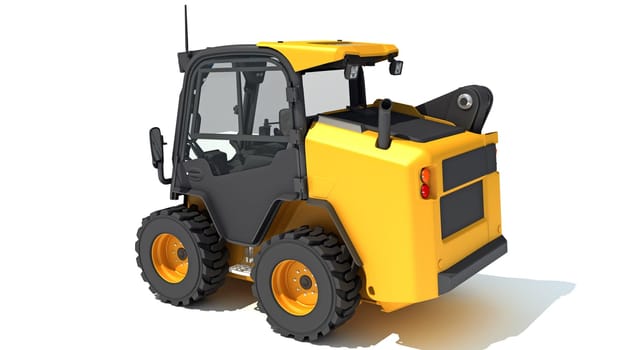Skid Steer Loader 3D rendering model on white background