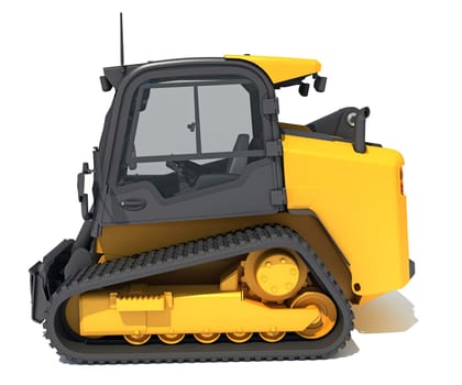 Skid Steer Loader 3D rendering model on white background