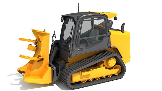 Skid Steer Loader 3D rendering model on white background