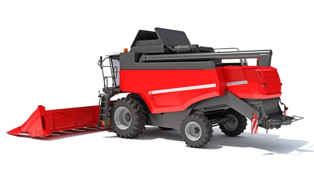 Combine Harvester 3D rendering model on white background