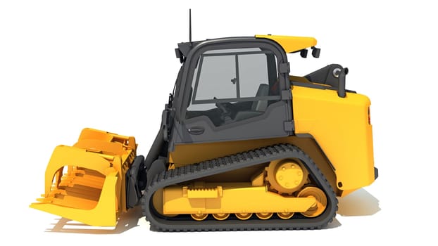 Skid Steer Loader 3D rendering model on white background
