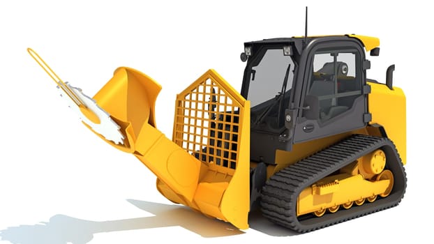 Skid Steer Loader 3D rendering model on white background