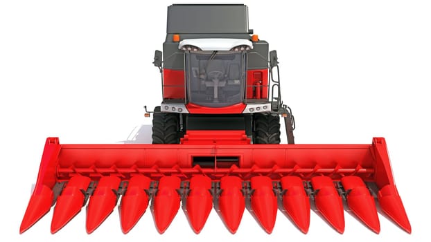 Combine Harvester 3D rendering model on white background