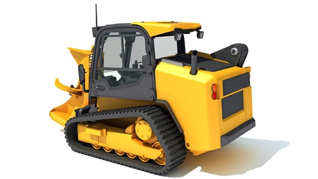 Skid Steer Loader 3D rendering model on white background