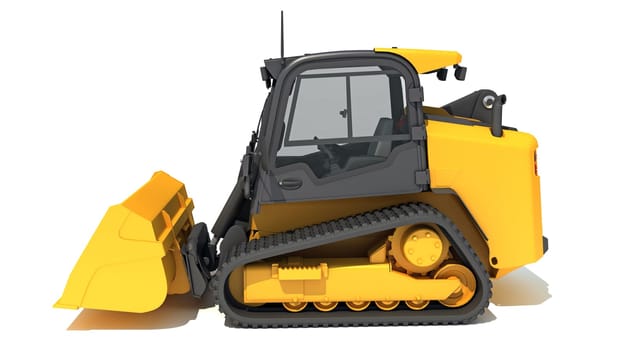 Skid Steer Loader 3D rendering model on white background