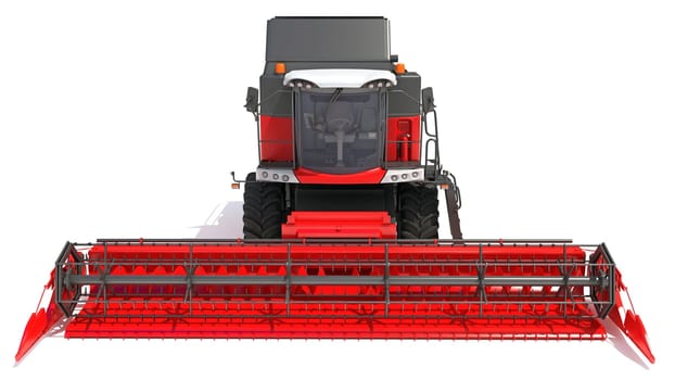 Combine Harvester 3D rendering model on white background