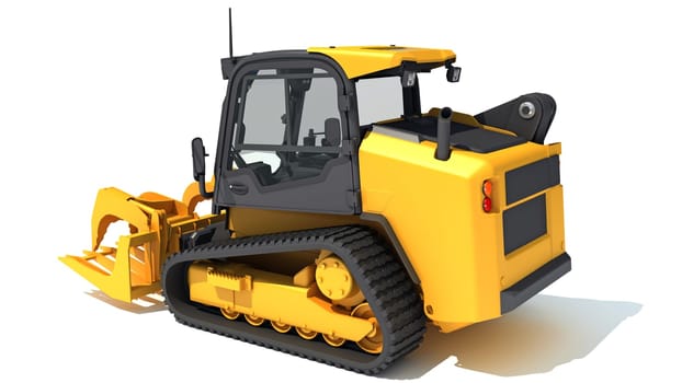Skid Steer Loader 3D rendering model on white background