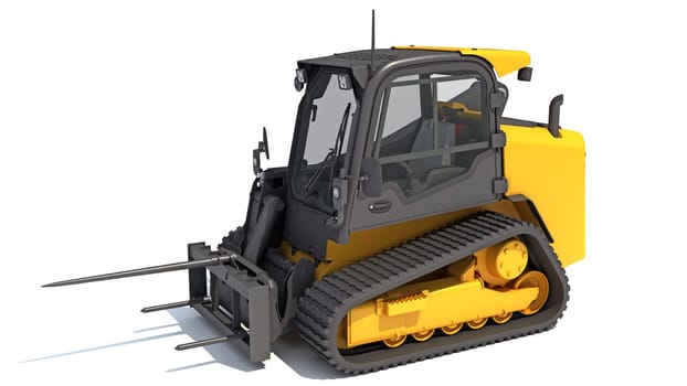 Skid Steer Loader 3D rendering model on white background