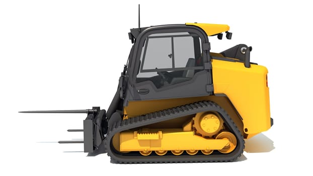 Skid Steer Loader 3D rendering model on white background