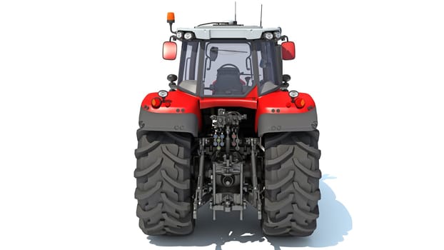 3D rendering of Farm Tractor on white background