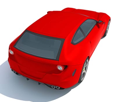 Race Car 3D rendering model on white background