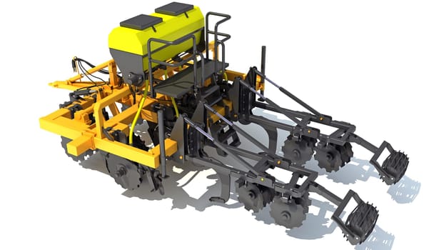 Farm Subsoiler 3D rendering model on white background