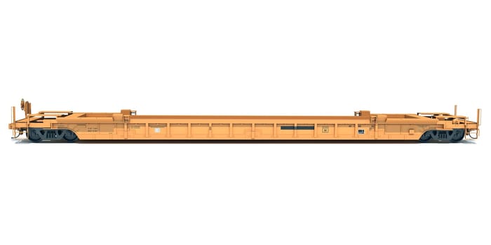 Railroad Double Stack Car 3D rendering model on white background