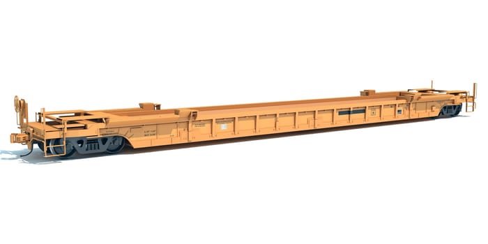 Railroad Double Stack Car 3D rendering model on white background