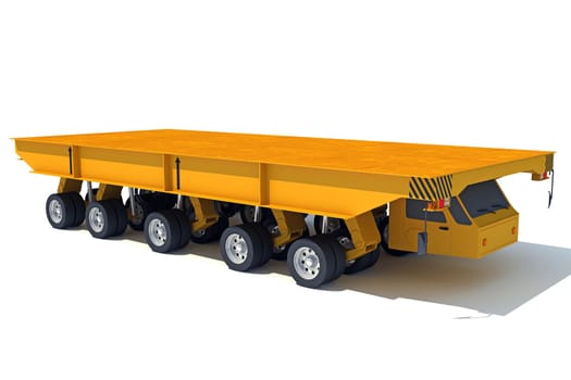 Shipyard Transporter Vehicle 3D rendering model on white background