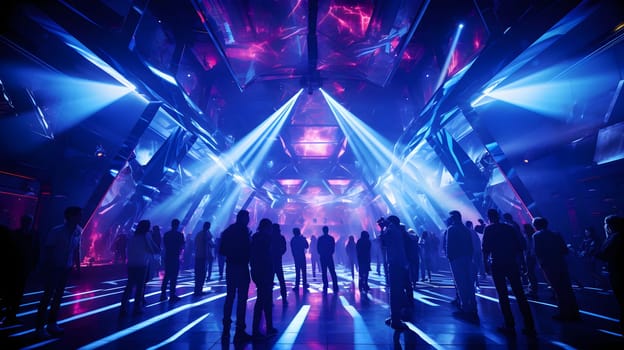 The neon lights of a Cyberpunk nightclub dance in the dark rythmic. Alien Light Distortion Glow paints the floor with electric movement. A sensory symphony where technology and humans come together.