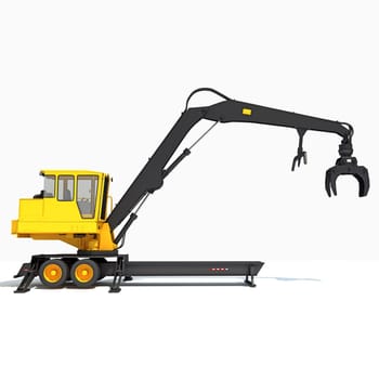 Forest Machine Loader 3D rendering model on white background