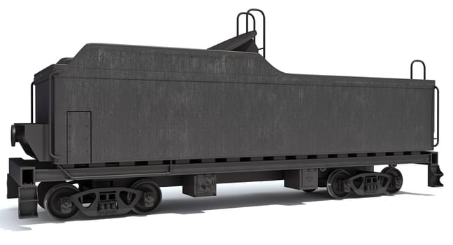 Railway Coal Carrying Car for Steam Train 3D rendering model