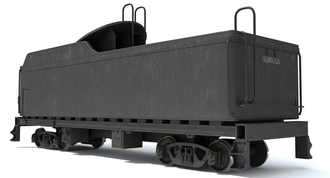 Railway Coal Carrying Car for Steam Train 3D rendering model