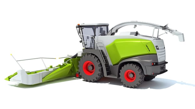 Combine Harvester 3D rendering model on white background