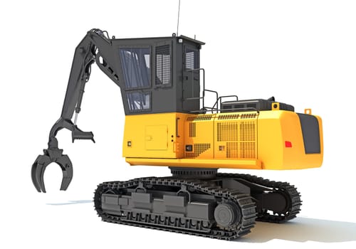 Forest Machine 3D rendering model on white background