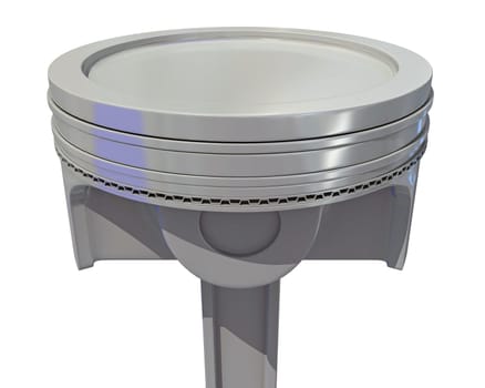 Car Piston 3D rendering model on white background