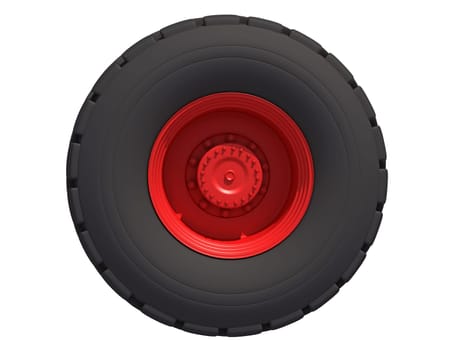 Truck Wheel 3D rendering model on white background