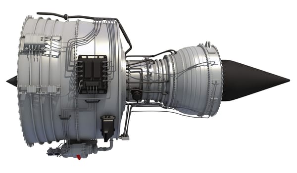 Aircraft Turbofan Engine 3D rendering model