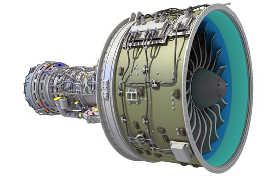Aircraft Turbofan Engine 3D rendering model