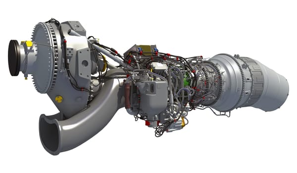 Turboprop Aircraft Engine 3D rendering model