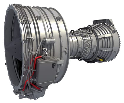 Aircraft Turbofan Engine 3D rendering model