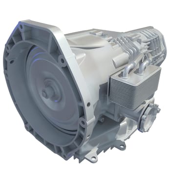 Car Transmission 3D rendering model on white background