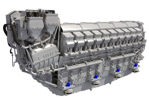 Marine Propulsion Engine for Ships, Yachts and Boats 3D rendering model