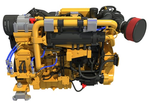 Marine Propulsion Engine for Ships, Yachts and Boats 3D rendering model