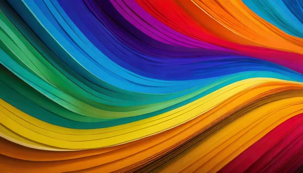 abstract background with multicolored wavy lines, design element. AI generated