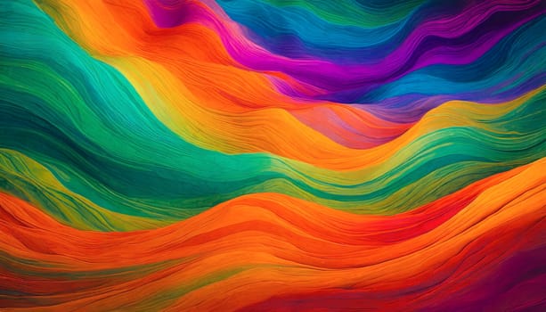 abstract background with multicolored wavy lines, design element. AI generated