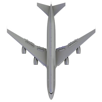 Jet Plane 3D rendering model on white background
