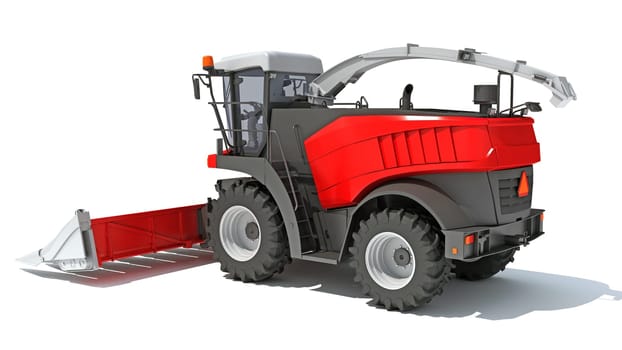 Combine Harvester 3D rendering model on white background