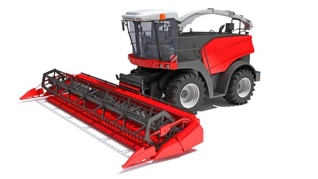 Combine Harvester 3D rendering model on white background